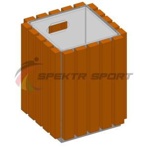 Купить Урна металлическая в деревянной обрешетке SP МФ400 в Кеми 