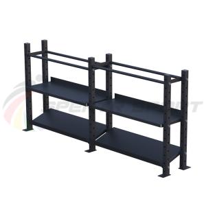 Купить Модульный стеллаж для гантелей, гирь и медболов 3780х430х1200 (2 секции) в Кеми 